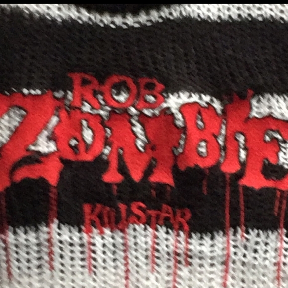 Desperately ISO Rob Zombie X Killstar black & white striped distressed sweater!! - Picture 3 of 4